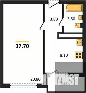 1-к квартира, вторичка, 38м2, 9/17 этаж