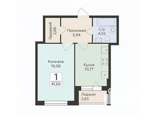 1-к квартира, вторичка, 42м2, 11/14 этаж