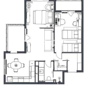 2-к квартира, сданный дом, 55м2, 17/20 этаж