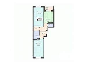 2-к квартира, вторичка, 68м2, 5/18 этаж