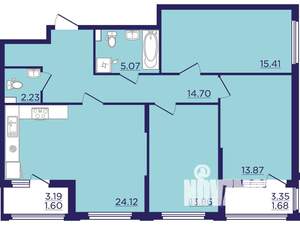 3-к квартира, вторичка, 93м2, 2/18 этаж