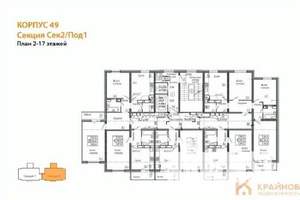 1-к квартира, вторичка, 38м2, 4/17 этаж