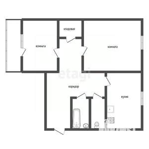 2-к квартира, вторичка, 54м2, 6/10 этаж