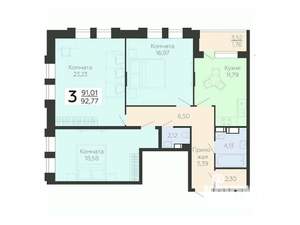 3-к квартира, вторичка, 93м2, 18/21 этаж