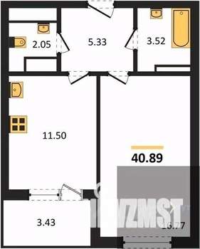 1-к квартира, вторичка, 44м2, 15/18 этаж
