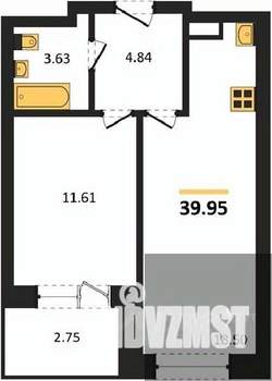 1-к квартира, вторичка, 40м2, 20/28 этаж