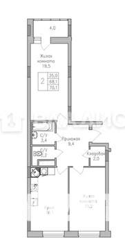 2-к квартира, вторичка, 70м2, 3/10 этаж