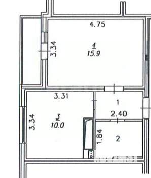 1-к квартира, вторичка, 33м2, 4/18 этаж