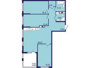 3-к квартира, вторичка, 105м2, 6/22 этаж