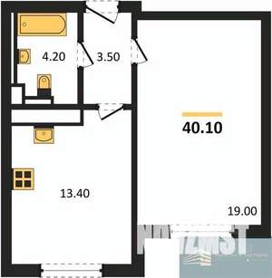 1-к квартира, вторичка, 40м2, 1/17 этаж