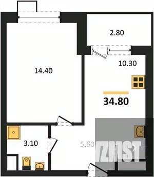 1-к квартира, вторичка, 35м2, 10/13 этаж