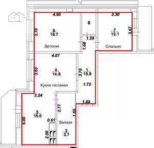 3-к квартира, вторичка, 81м2, 14/17 этаж