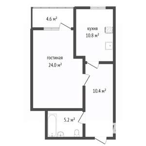 1-к квартира, вторичка, 51м2, 15/16 этаж