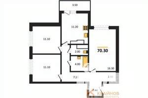 3-к квартира, вторичка, 70м2, 23/25 этаж