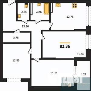 3-к квартира, вторичка, 82м2, 11/24 этаж