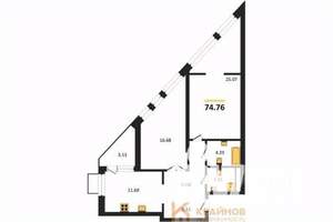 2-к квартира, вторичка, 75м2, 10/21 этаж