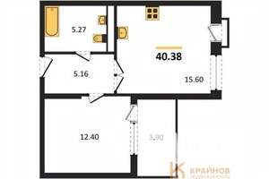 1-к квартира, сданный дом, 40м2, 9/21 этаж