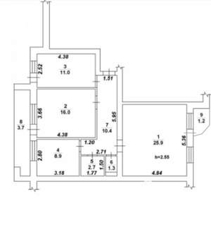 3-к квартира, вторичка, 81м2, 7/11 этаж