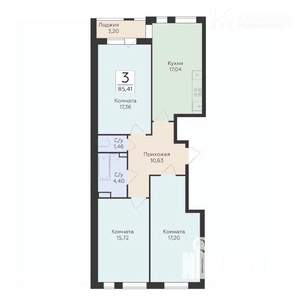 3-к квартира, вторичка, 85м2, 10/18 этаж