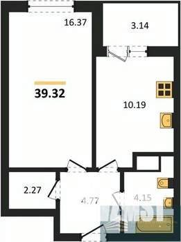 1-к квартира, вторичка, 39м2, 10/18 этаж