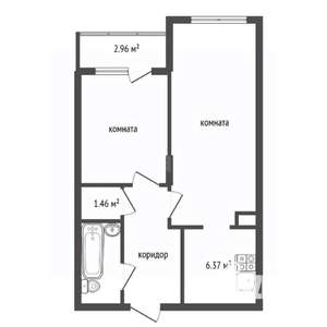 1-к квартира, вторичка, 47м2, 8/19 этаж