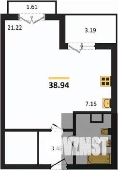 Студия квартира, вторичка, 40м2, 6/18 этаж