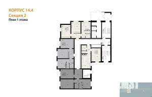 2-к квартира, вторичка, 58м2, 1/17 этаж