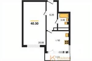 1-к квартира, вторичка, 40м2, 15/25 этаж