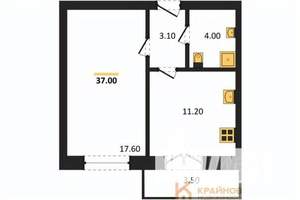 1-к квартира, вторичка, 37м2, 5/15 этаж