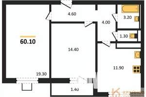 2-к квартира, вторичка, 60м2, 13/17 этаж