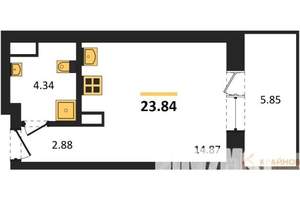 Студия квартира, вторичка, 24м2, 20/28 этаж