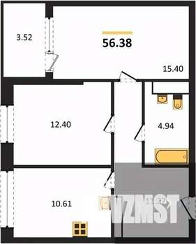 2-к квартира, вторичка, 56м2, 2/21 этаж