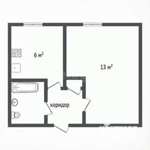 1-к квартира, вторичка, 21м2, 6/9 этаж