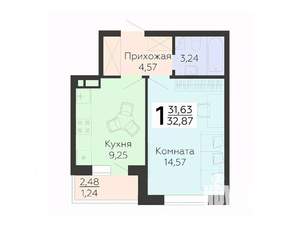 1-к квартира, вторичка, 33м2, 16/18 этаж