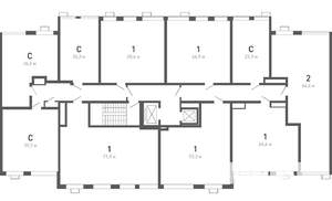 1-к квартира, строящийся дом, 45м2, 11/15 этаж