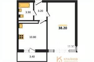 1-к квартира, вторичка, 38м2, 6/17 этаж