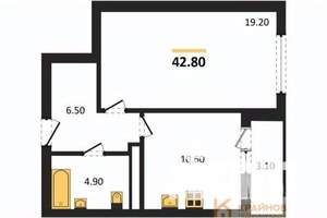 1-к квартира, вторичка, 43м2, 18/25 этаж