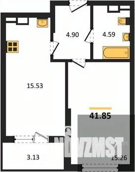 1-к квартира, вторичка, 42м2, 4/22 этаж