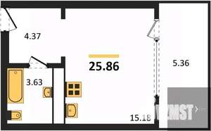 Студия квартира, вторичка, 26м2, 6/21 этаж
