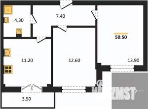 2-к квартира, вторичка, 51м2, 5/15 этаж