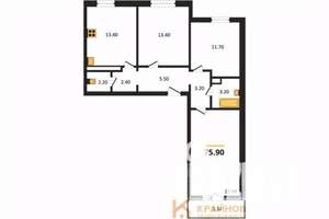 3-к квартира, вторичка, 76м2, 10/17 этаж