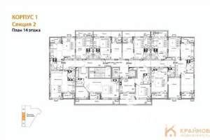 1-к квартира, строящийся дом, 45м2, 14/15 этаж