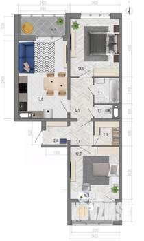 2-к квартира, вторичка, 66м2, 11/18 этаж