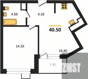 1-к квартира, вторичка, 41м2, 10/13 этаж