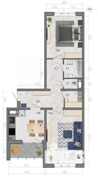 2-к квартира, вторичка, 62м2, 18/18 этаж