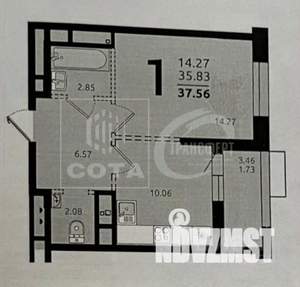 2-к квартира, вторичка, 38м2, 7/12 этаж