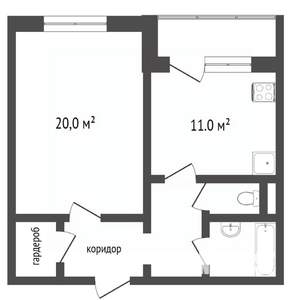 1-к квартира, вторичка, 42м2, 1/16 этаж