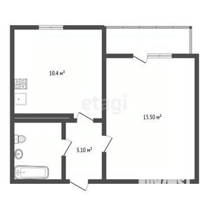 1-к квартира, вторичка, 34м2, 15/17 этаж