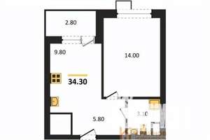 1-к квартира, вторичка, 34м2, 7/11 этаж