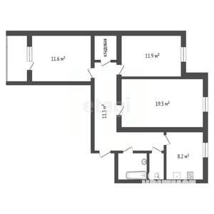 3-к квартира, вторичка, 68м2, 4/5 этаж